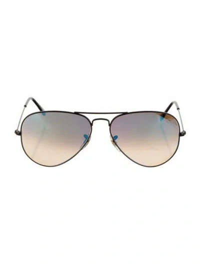 Pre-owned Ray Ban Large Aviator Aviator Sunglasses In Black