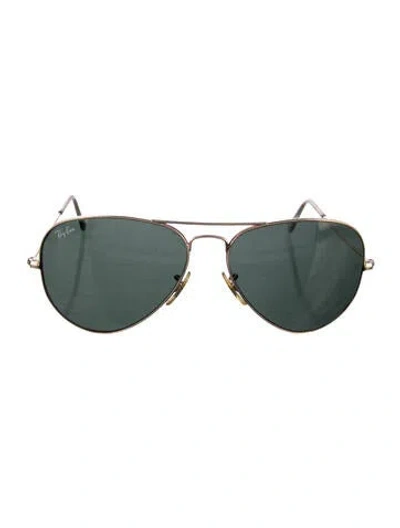 Pre-owned Ray Ban Large Aviator Aviator Sunglasses In Gold