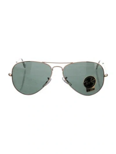 Pre-owned Ray Ban Large Aviator Aviator Sunglasses In Gold