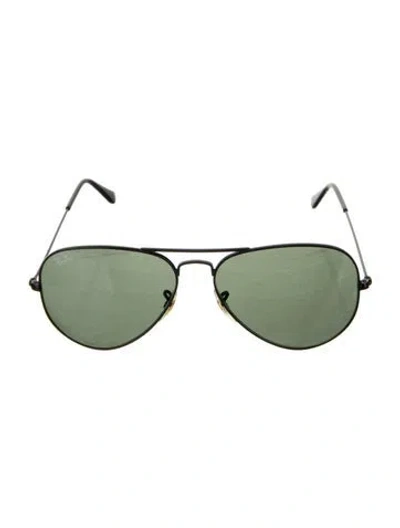 Pre-owned Ray Ban Large Aviator Sunglasses In Black