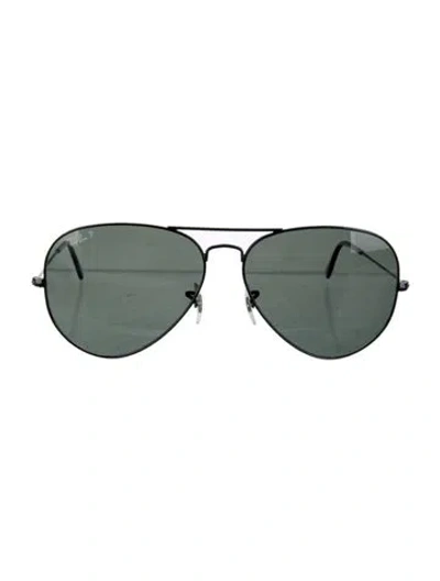 Pre-owned Ray Ban Large Aviator Sunglasses In Black