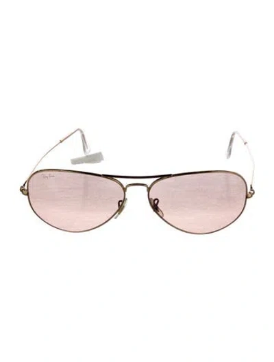 Pre-owned Ray Ban Large Aviator Sunglasses In Gold