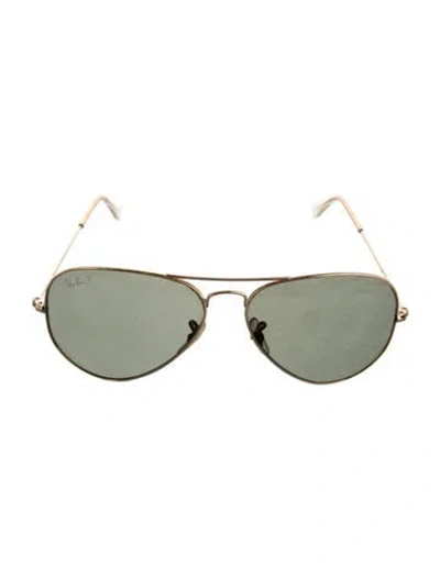 Pre-owned Ray Ban Large Aviator Sunglasses In Gold