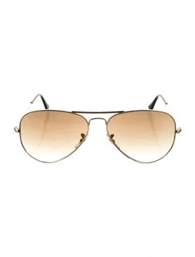 Pre-owned Ray Ban Large Aviator Sunglasses In Gold