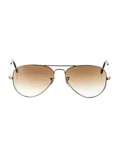 Pre-owned Ray Ban Large Aviator Sunglasses In Gold