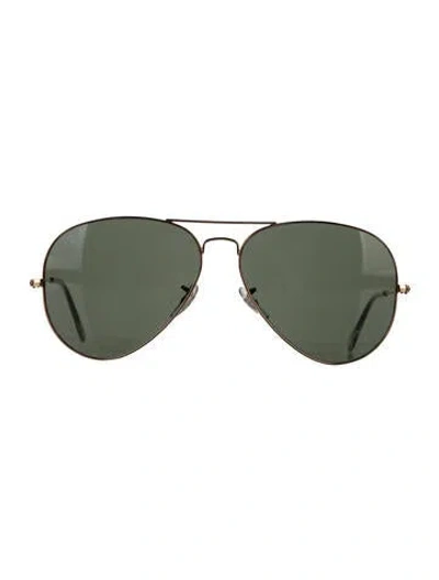 Pre-owned Ray Ban Large Aviator Sunglasses In Gold/metallic