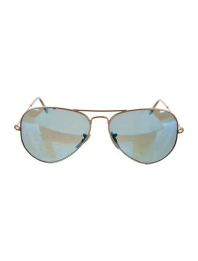Pre-owned Ray Ban Large Aviator Sunglasses In Gold/metallic