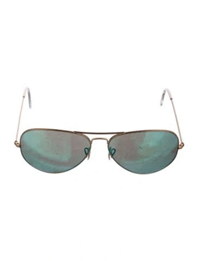 Pre-owned Ray Ban Large Aviator Sunglasses In Gold/metallic