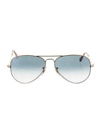 Pre-owned Ray Ban Large Aviator Sunglasses In Gold/metallic