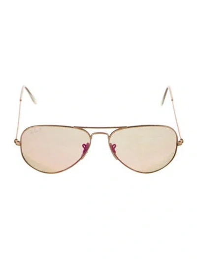 Pre-owned Ray Ban Large Aviator Sunglasses In Gold/metallic
