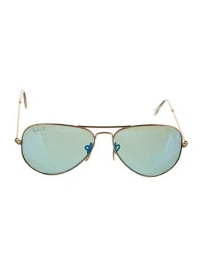 Pre-owned Ray Ban Large Aviator Sunglasses In Gold/metallic