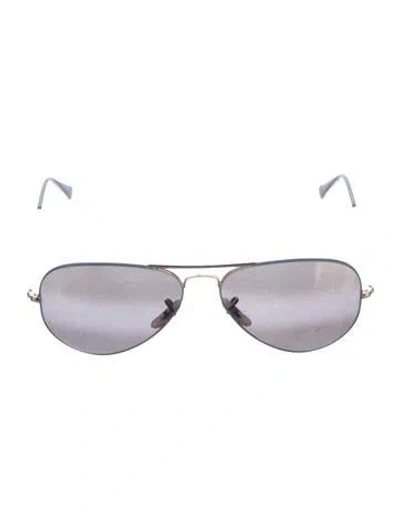 Pre-owned Ray Ban Large Aviator Sunglasses In Gold/silver