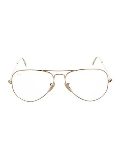 Pre-owned Ray Ban Large Evolve Aviator Sunglasses In Gold
