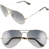 Ray Ban Ray-ban Large Icons 62mm Aviator Sunglasses In Gold/grey