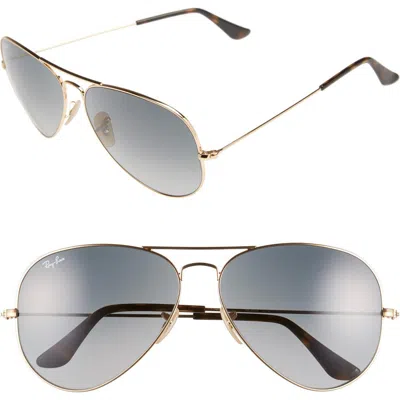 Ray Ban Ray-ban Large Icons 62mm Aviator Sunglasses In Gold/grey