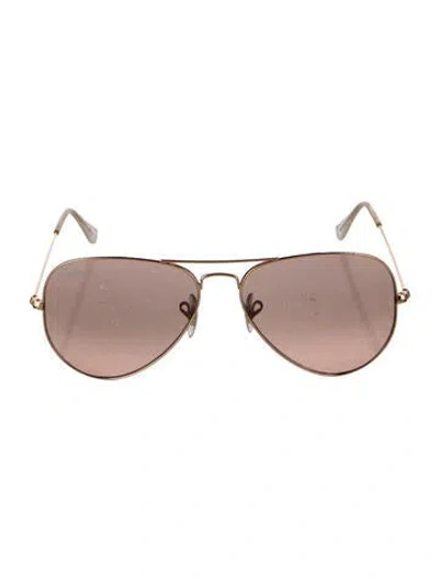 Pre-owned Ray Ban Large Metal Aviator Aviator Sunglasses In Gold