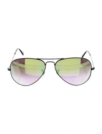 Pre-owned Ray Ban Large Metal Aviator Sunglasses In Green