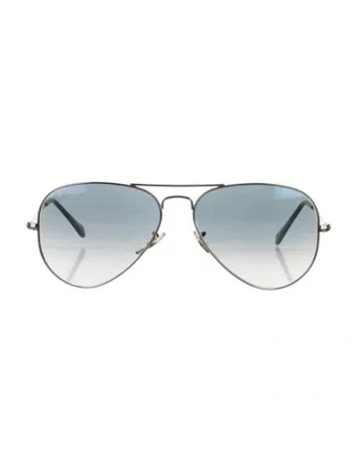 Pre-owned Ray Ban Large Metal Aviator Sunglasses In Silver