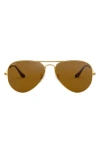 Ray Ban Large Original 62mm Aviator Sunglasses In Brown Grad