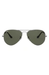 Ray Ban Large Original 62mm Aviator Sunglasses In Trans Grey