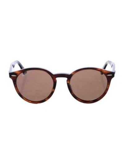Pre-owned Ray Ban Larry Round Sunglasses In Brown