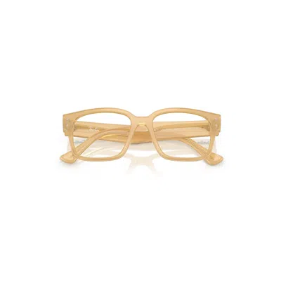 Ray Ban Laurene Optics Bio-based Eyeglasses Transparent Beige Frame Clear Lenses Polarized 50-18 In Yellow