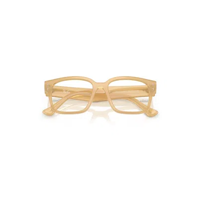 Ray Ban Laurene Optics Bio-based Eyeglasses Transparent Beige Frame Clear Lenses Polarized 53-18