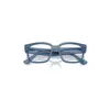 Ray Ban Laurene Optics Bio-based Eyeglasses Transparent Blue Frame Clear Lenses Polarized 53-18 In Transparent Blue