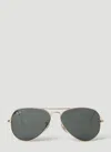 Ray Ban Old Aviator Sunglasses Rose Gold Frame Blue Lenses 58-14 In 001/58