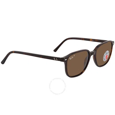 Ray Ban Leonard Polarized Brown Square Sunglasses Rb2193 902/57 53