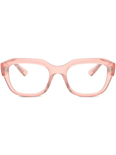 Ray Ban Leonid Logo-lettering Glasses In Pink