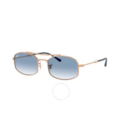 Ray Ban Light Blue Gradient Oval Unisex Sunglasses Rb3719 92623f 51 In Gold