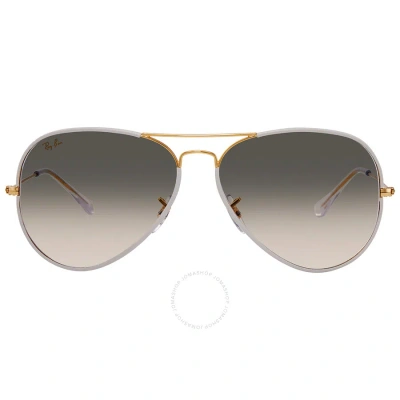 Ray Ban Light Grey Gradient Aviator Unisex Sunglasses Rb3025jm 919632 62 In Gold / Grey