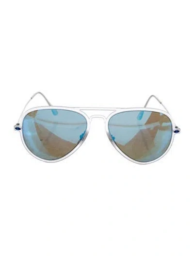 Pre-owned Ray Ban Light Ray Aviator Sunglasses In Transparent