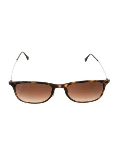 Pre-owned Ray Ban Lightray Wayfarer Sunglasses In Brown