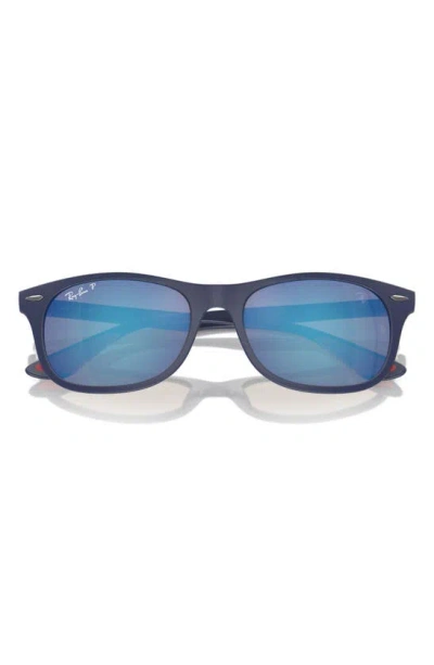 Ray Ban Liteforce 55mm Polarized Square Sunglasses In Matte Blue