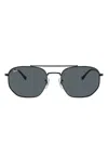 Ray Ban Logo-engraved Square-frame Sunglasses In Black