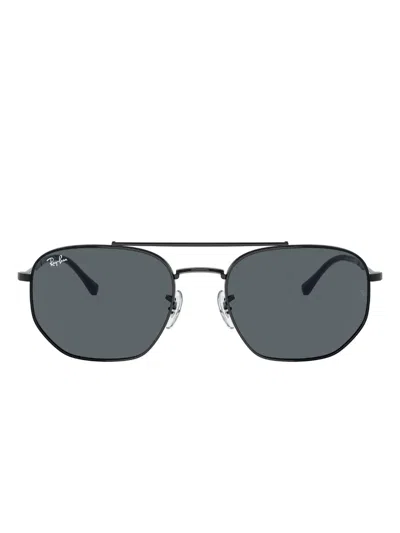 Ray Ban Logo-engraved Square-frame Sunglasses In Black