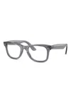 Ray Ban Wayfarer Ease Optics Eyeglasses Transparent Grey Frame Demo Lens Lenses Polarized 50-22 In 灰色