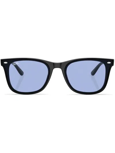 Ray Ban Logo-lettering Square-frame Sunglasses In Schwarz