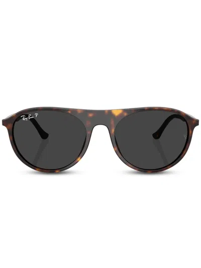 Ray Ban Logo-lettering Sunglasses In Brown