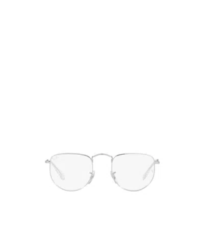Ray Ban Logo Metal Frame Flat Mirror In White