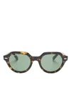 Ray Ban Logo-plaque Oval-frame Sunglasses In Brown