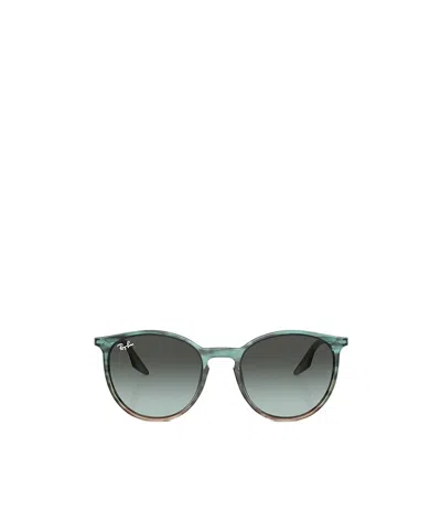 Ray Ban Logo-plaque Round-frame Sunglasses In Black