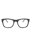 Ray Ban Logo-plaque Square-frame Glasses In Black