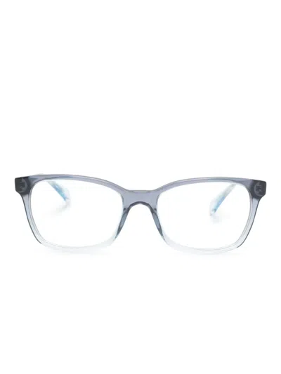 Ray Ban Logo-plaque Square-frame Glasses In Blue