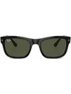 Ray Ban Eckige Sonnenbrille Mit Logo-schild In Black