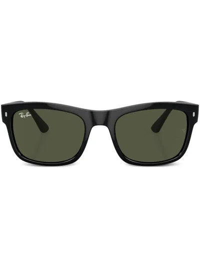 Ray Ban Eckige Sonnenbrille Mit Logo-schild In Black