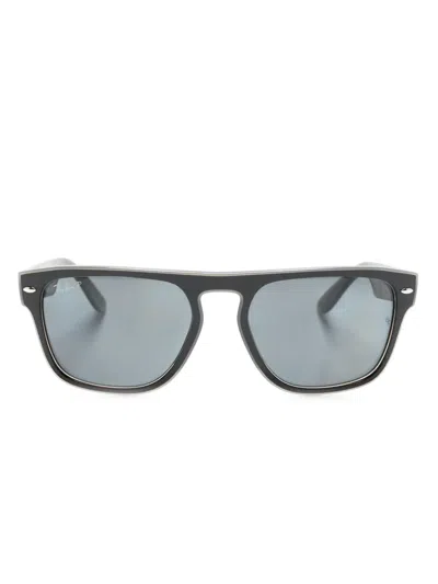 Ray Ban Logo-plaque Square-frame Sunglasses In Black