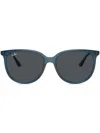Ray Ban Logo-plaque Square-frame Sunglasses In Blau
